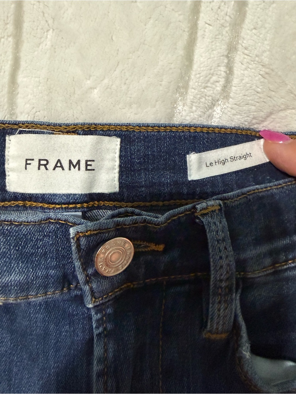 Frame Denim Le High Straight Jeans Raw Hem
- Dark Blue size 25 - Picture 7 of 11